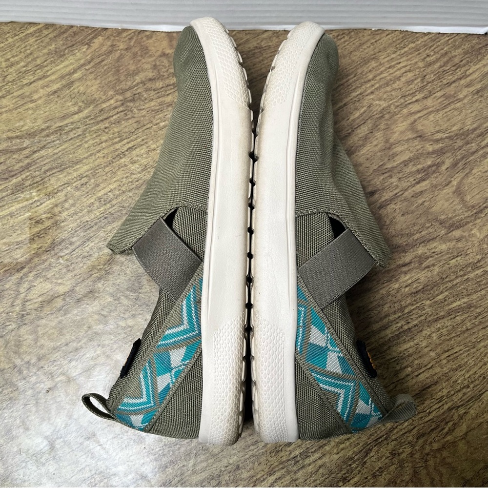 Teva Voya Slip On Canvas Green Sneakers Size 9 - Picture 6 of 12